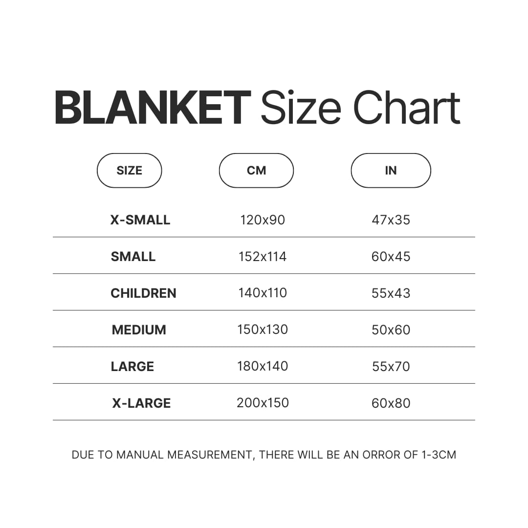 Blanket Size Chart - Plants vs Zombies Merch