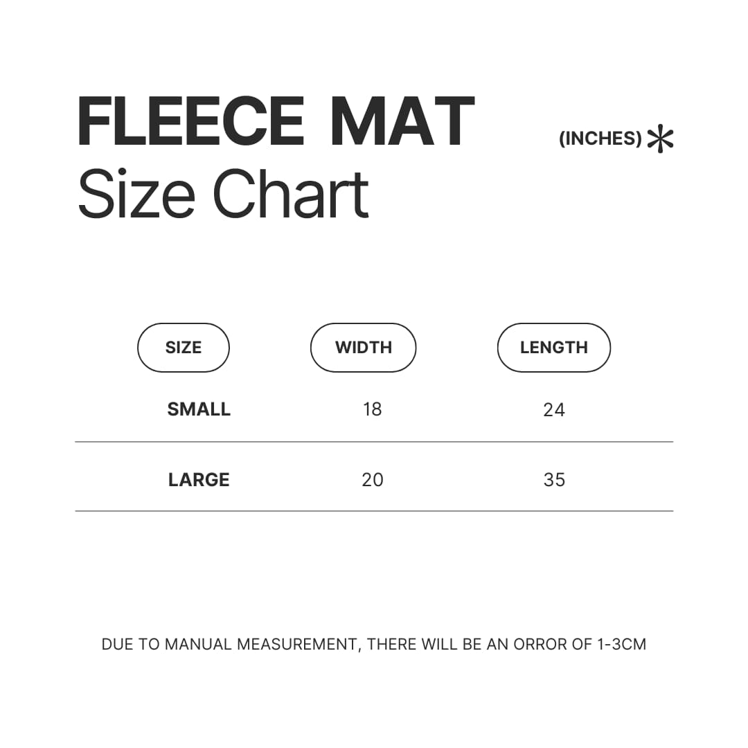 Fleece Mat Size Chart - Plants vs Zombies Merch